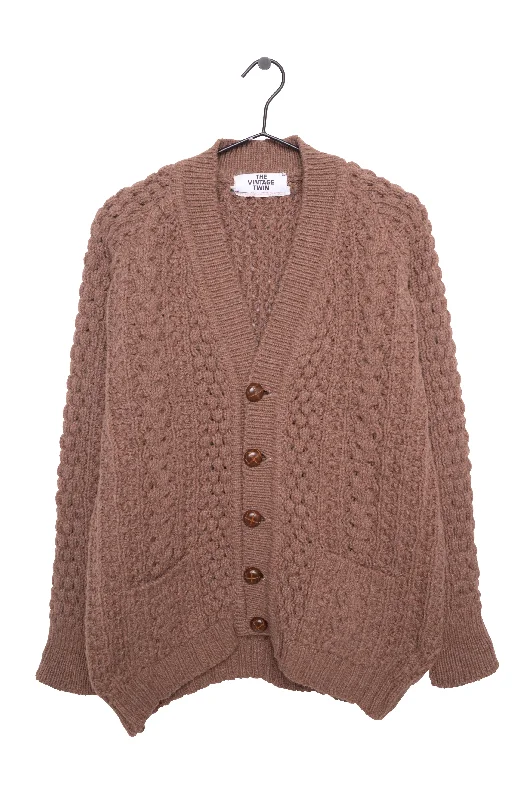 Cable Knit Wool Cardigan