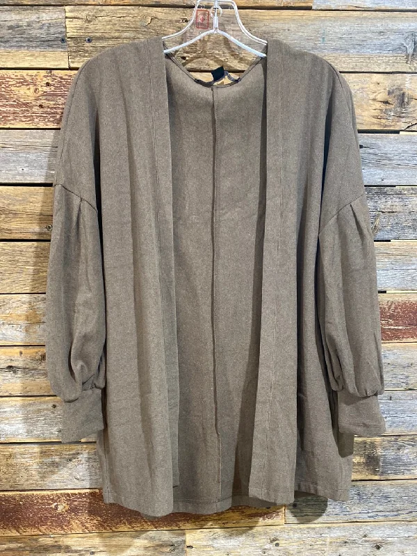 Open Front Cardigan-Mocha