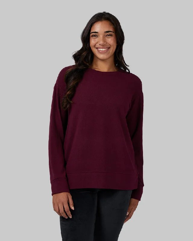 WOMEN'S SOFT SWEATER KNIT CREW TOP