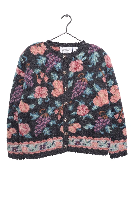 Wool Floral Cardigan