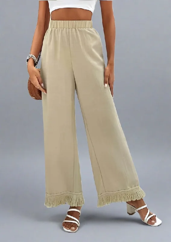 Fringe Detail Wide Leg Pants