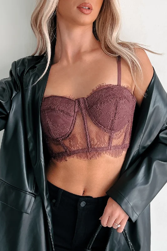 Strong Chemistry Lace Bralette Top (Eggplant)