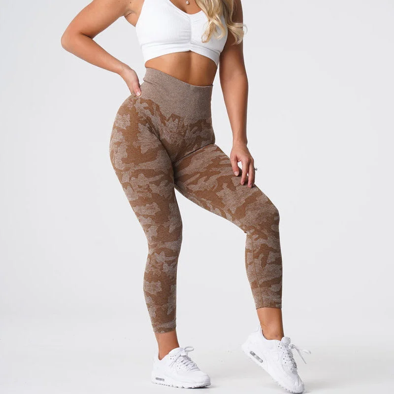 Camo Yoga Pants Female Stretch Fast Drying Breathable Yoga Pants 18 colors