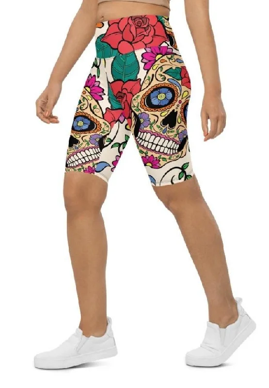 Dia de Muertos Biker Shorts