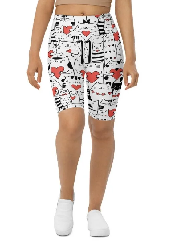 Kitties in Love Biker Shorts