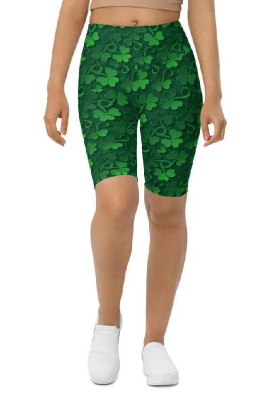 Lucky Shamrock Biker Shorts