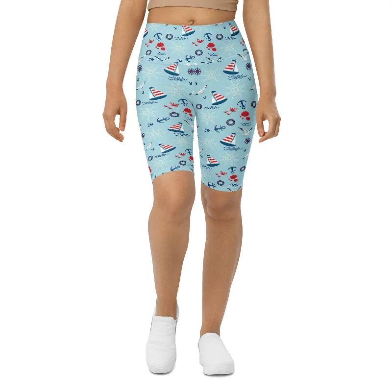 Sailing Boats Biker Shorts