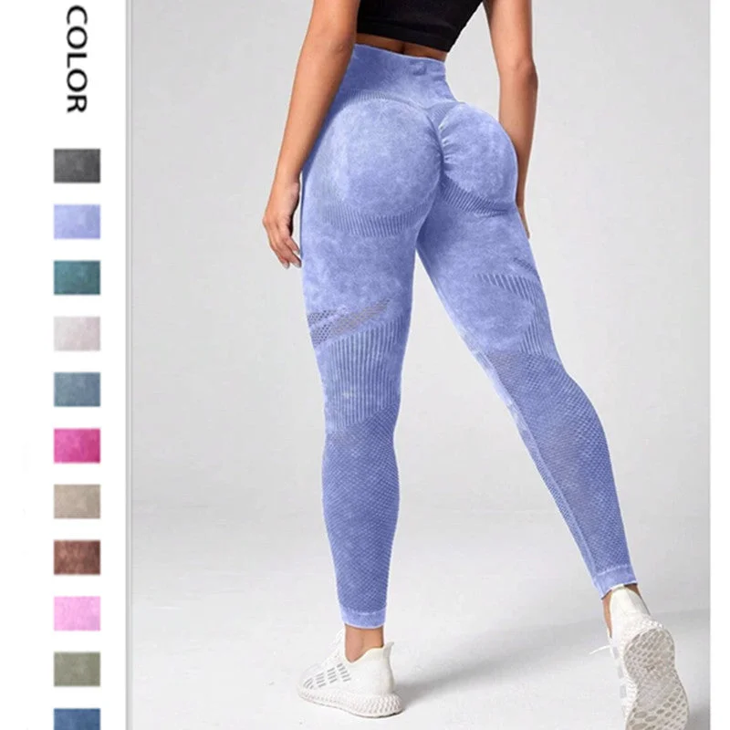 Washed seamless hollow out exercise pants 9colors