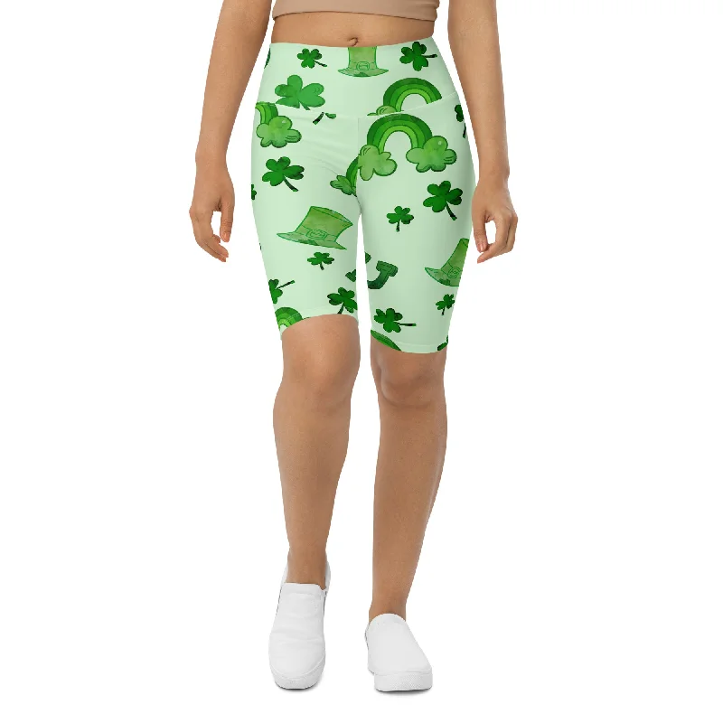 Watercolor St. Patrick's Day Biker Shorts