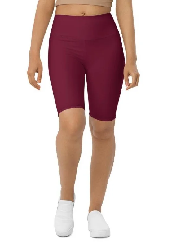 Wine Burgundy Biker Shorts